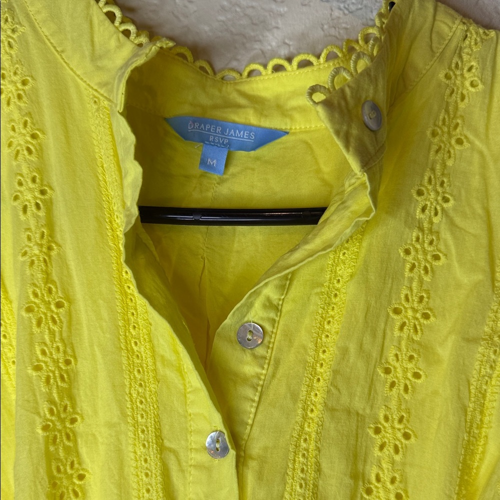 Draper James Bright Yellow Eyelet Blouse